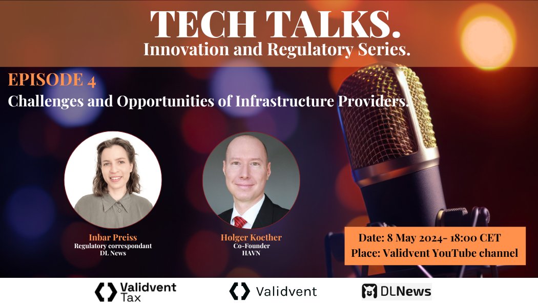 ✨ Join us for Episode 4 of Tech Talks happening on May 8th at 18:00 CET at our YouTube channel: youtube.com/@validvent Featuring special guest @HolgerKoether, Co-Founder of HAVN, a service provider for #Blockchain and #Web3, which will have its public website launch on the