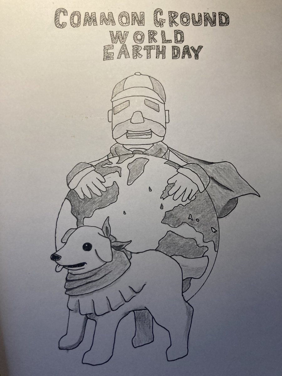 #CGWEarthDayEntry #EarthDay2024 @CommonGroundWLD 🙌🎨 
すっごい久々にアナログで描きました😎
家に鉛筆と名前ペンしかなかった(笑)