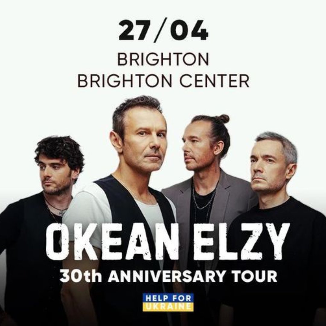 Get ready to get your rock n' roll on with Ukrainian rock band, @okeanelzy this Sat! 🤘

Celebrating 30 years of the band who have soundtracked the lives of millions of Ukrainians - this isn't one to miss. 

Grab your tickets today 🎟️

brightoncentre.co.uk/whats-on/2024/…