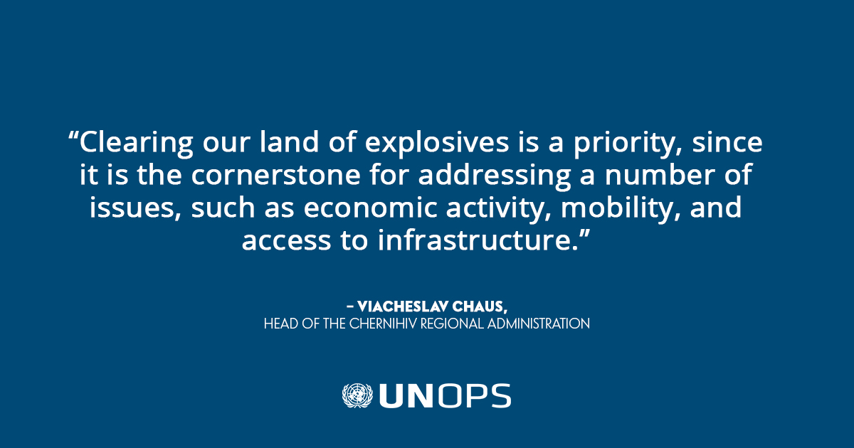 In the Chernihiv region of #Ukraine, we’re helping clear explosive ordnance to ensure a safer environment for communities, farmers & businesses to thrive once again. bit.ly/3xrfTZW