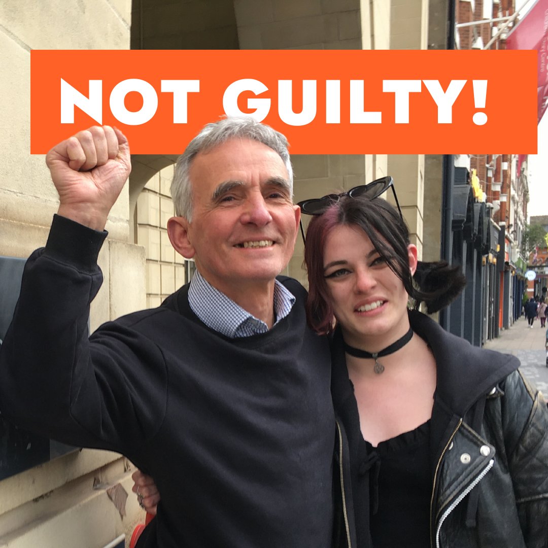 🚨 Just Stop Oil Supporters NOT GUILTY 🔥 Norman and Poppy were found Not Guilty yesterday at Stratford Magistrates Court, after being arrested for Wilful Obstruction of the Highway last year. ✈️ Sign up to take action at airports this summer — juststopoil.org
