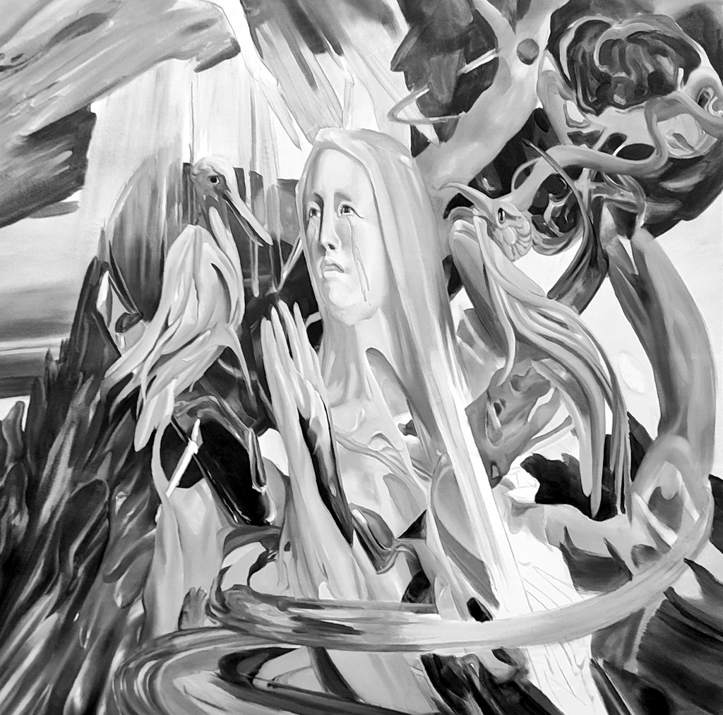 Gm friends! Some raw painting processes. Have a nice day #ArtistOnTwitter Hope you keep creating despite of everything