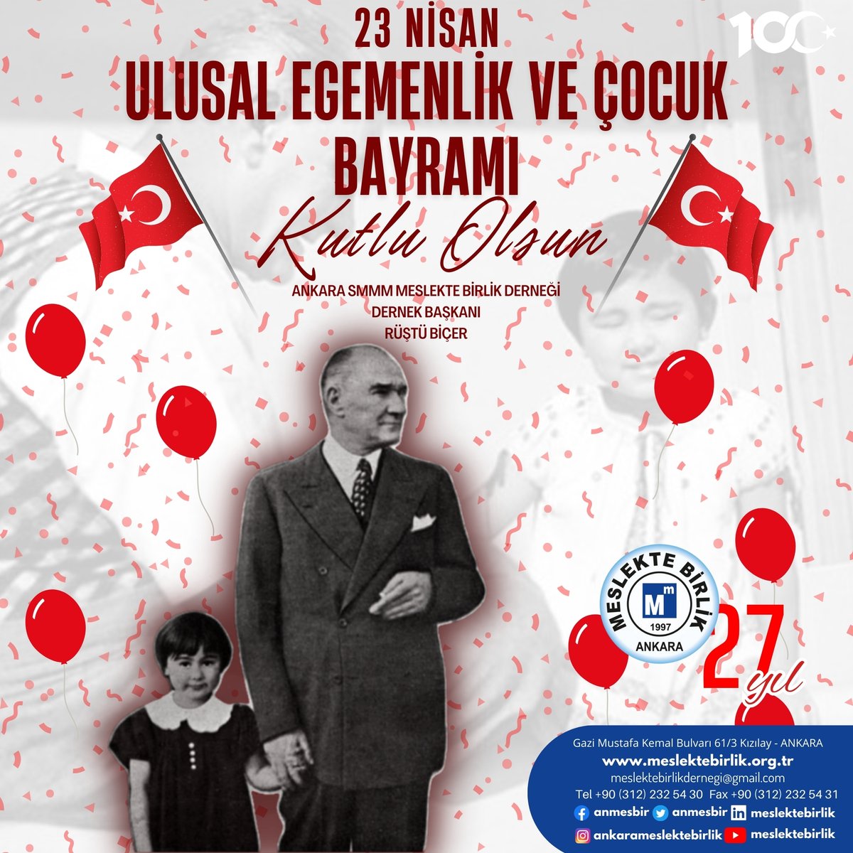 Egemenlik Kayıtsız Şartsız Milletin
Bayram Çocuklarındır
23 Nisan Kutlu Olsun

#smmm
#23nisan
#ulusalegemnlikveçocukbayramı
#birliktegüçlüyüz
#işimizmeslekgücümüzmeslektaş