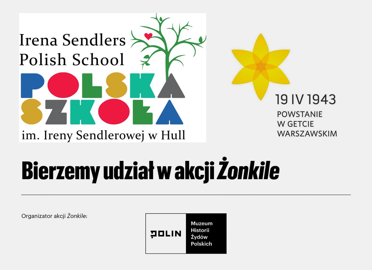IrenaPolish's tweet photo. #AkcjaŻonkile @polinmuseum  w naszej Szkole dla  uczczenia 81. rocznicy wybuchu powstania w getcie warszawskim 🌼

#ŁączyNasPamięć 
#WarsawGhettoUprising 
#RememberingTogether https://t.co/YbUuEPC13s