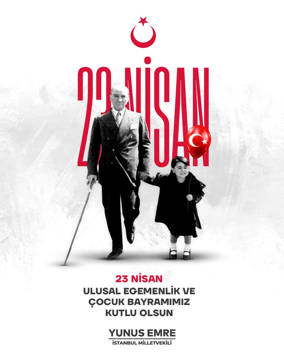 23 Nisan Ulusal Egemenlik ve Çocuk Bayramı'nı içtenlikle kutluyor, TBMM'nin 104’üncü kuruluş yıl dönümünü tebrik ediyorum. Bu vesileyle bir kez daha Ulu Önderimiz Gazi Mustafa Kemal Atatürk başta olmak üzere Milli Mücadelemizin tüm kahramanlarını saygı, sevgi ve minnetle