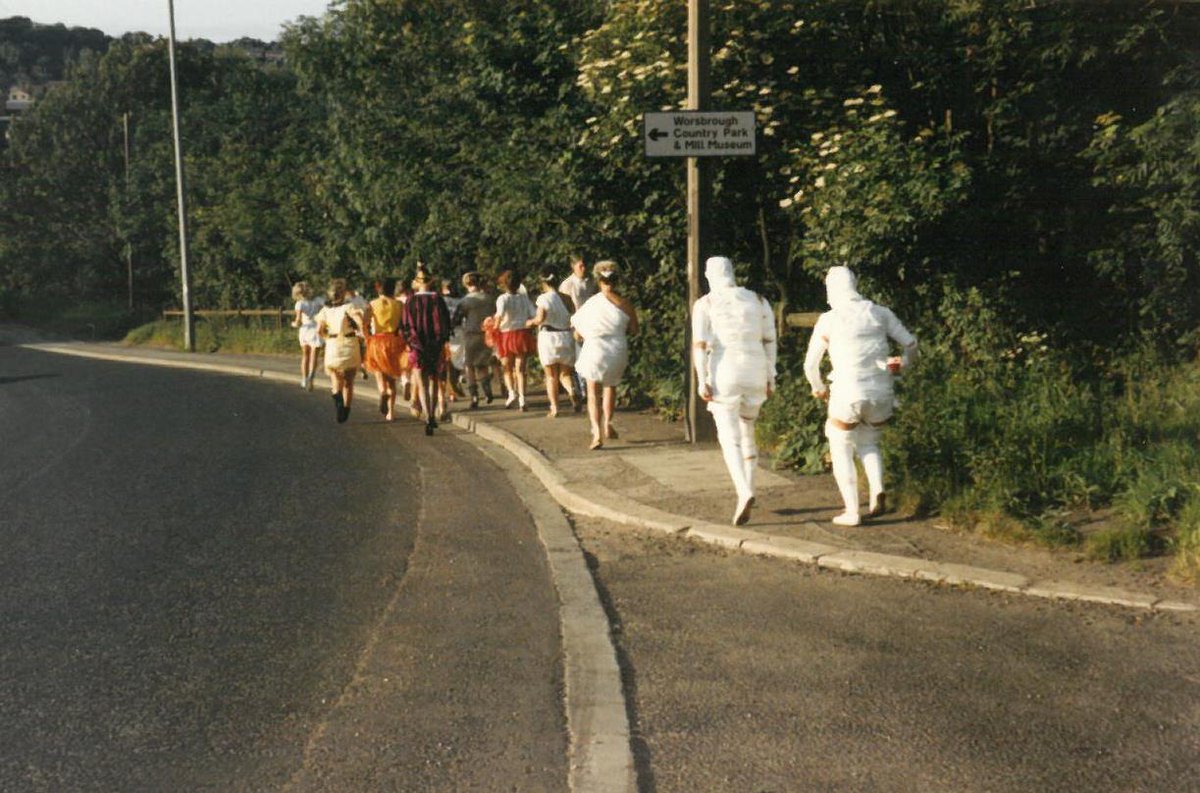 #SomethingScary for Day23 of #Archive30 Mummies on the run.... Corah's employees on a sponsored run. Did you work at the factory? We have a large collection of photographs and documents. Search our collections online explorebarnsleycollections.com