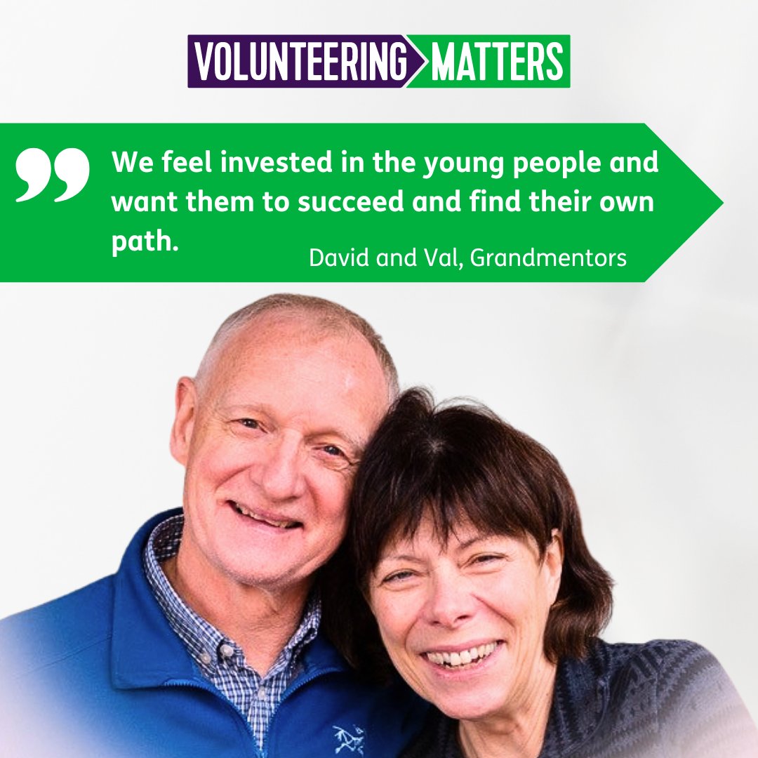 Volunteering as a family is a great way to strengthen your bond and benefit the community! Meet Val and David, a couple who separately volunteer with our #Grandmentors programme in Midlothian. Their story of mutual support is truly inspiring. Read it here bit.ly/3vT6cDb.