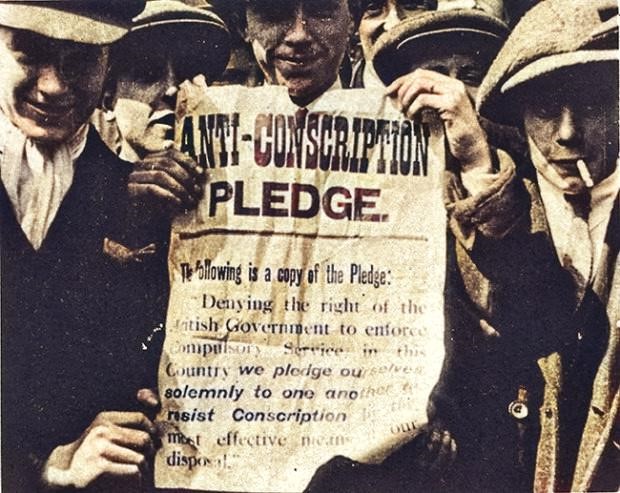 #OnThisDay 1918 The ITGWU & the Irish Trade Union Congress announced a one day countrywide general strike against the introduction of conscription in Ireland. The strike worked and conscription was never introduced here. #Ireland #History #WW1