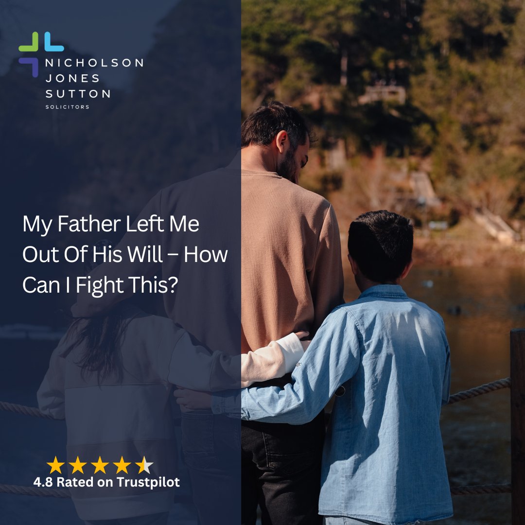 My father left me out of his will. How can I fight this?

njslaw.co.uk/blog/my-father…

#inheritance #inheritancedisputes #willsandprobate #willsdiputes #contentiousprobate #validityofawill #inheritanceactclaims #solicitorsuk  #nicholsonjonessuttonsolicitors #asknjssolicitors