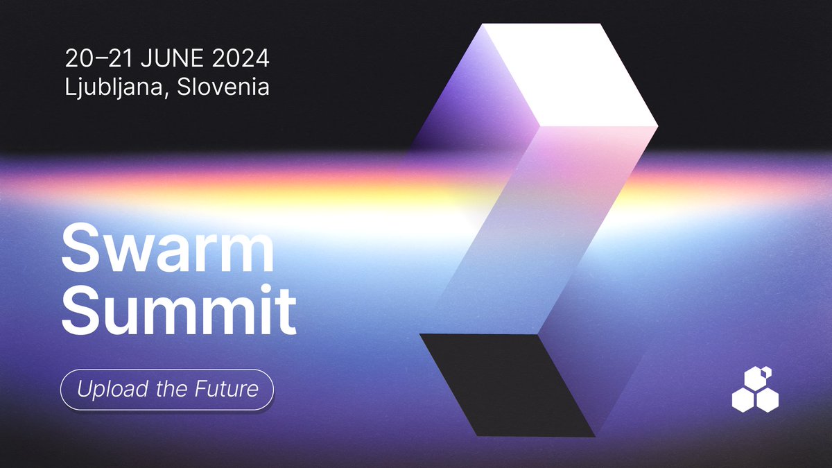 🎙️ Swarm Summit 2024 calls for speakers! 

Share your expertise with the Swarm community! 
Join us in Ljubljana, Slovenia, or online on June 20-21 for two days of talks, product demos and new ideas 

For more info and to apply ⬇️
summit.ethswarm.org/swarm-summit-2…