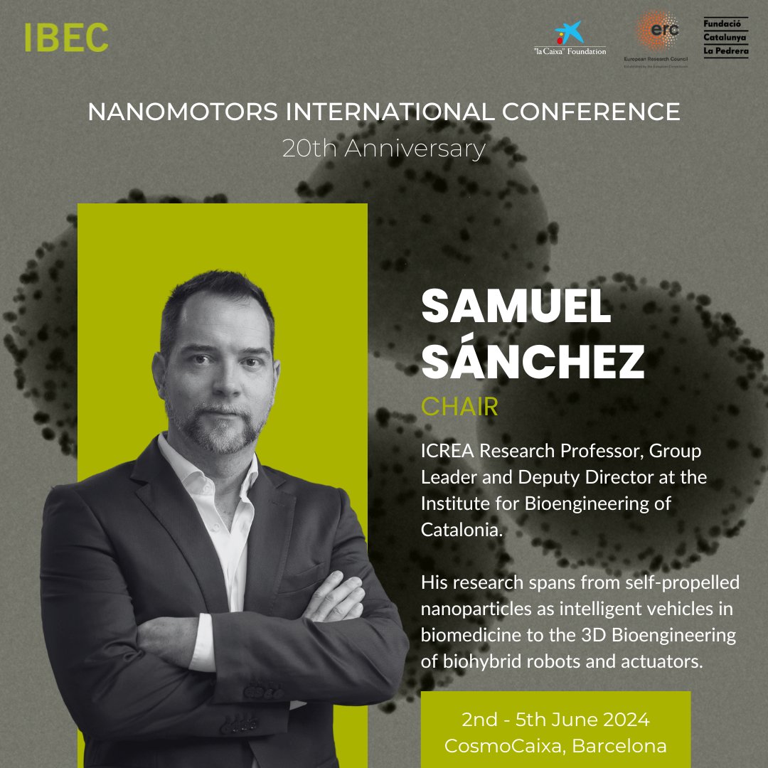 📢 REGISTRATION OPEN for the #IBECNanomotors Conference! A celebration of two decades of innovation in active matter. 📆 2-5 June 2024 📍 @CosmoCaixa · Barcelona 🔴Early bird registration: lnkd.in/db2qudgn 🗣️Meet internationally renowned researchers like @SamuelNanobots!