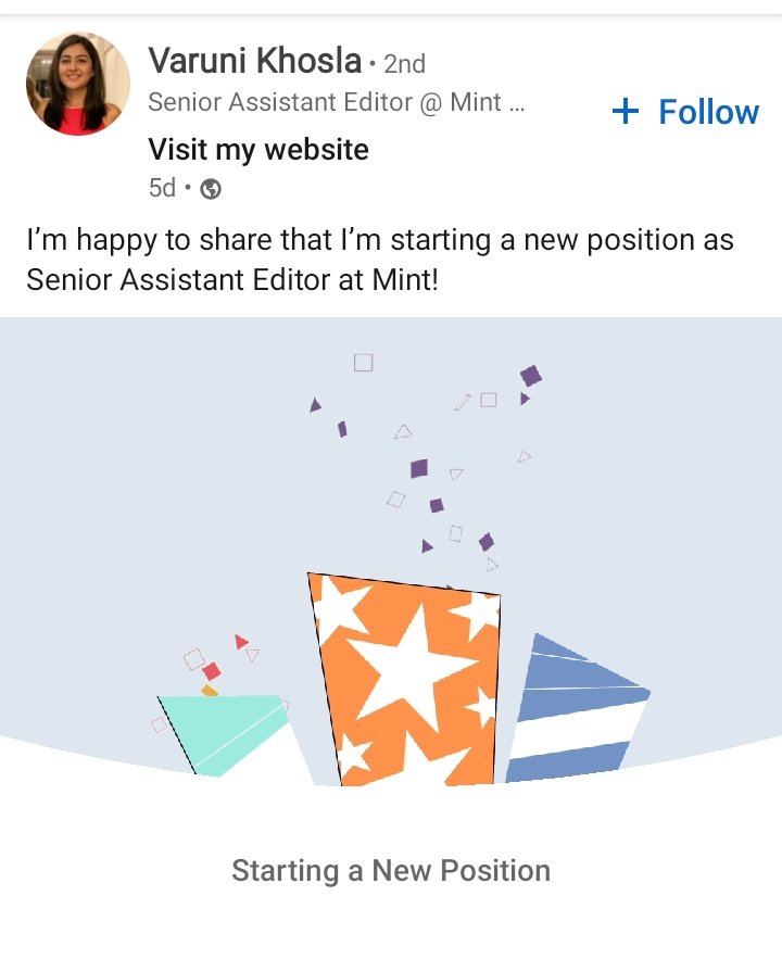 #Congratulations to <a href="/VaruniKhosla/">Varuni Khosla</a> on her new role as Senior Assistant Editor at <a href="/livemint/">Mint</a> !