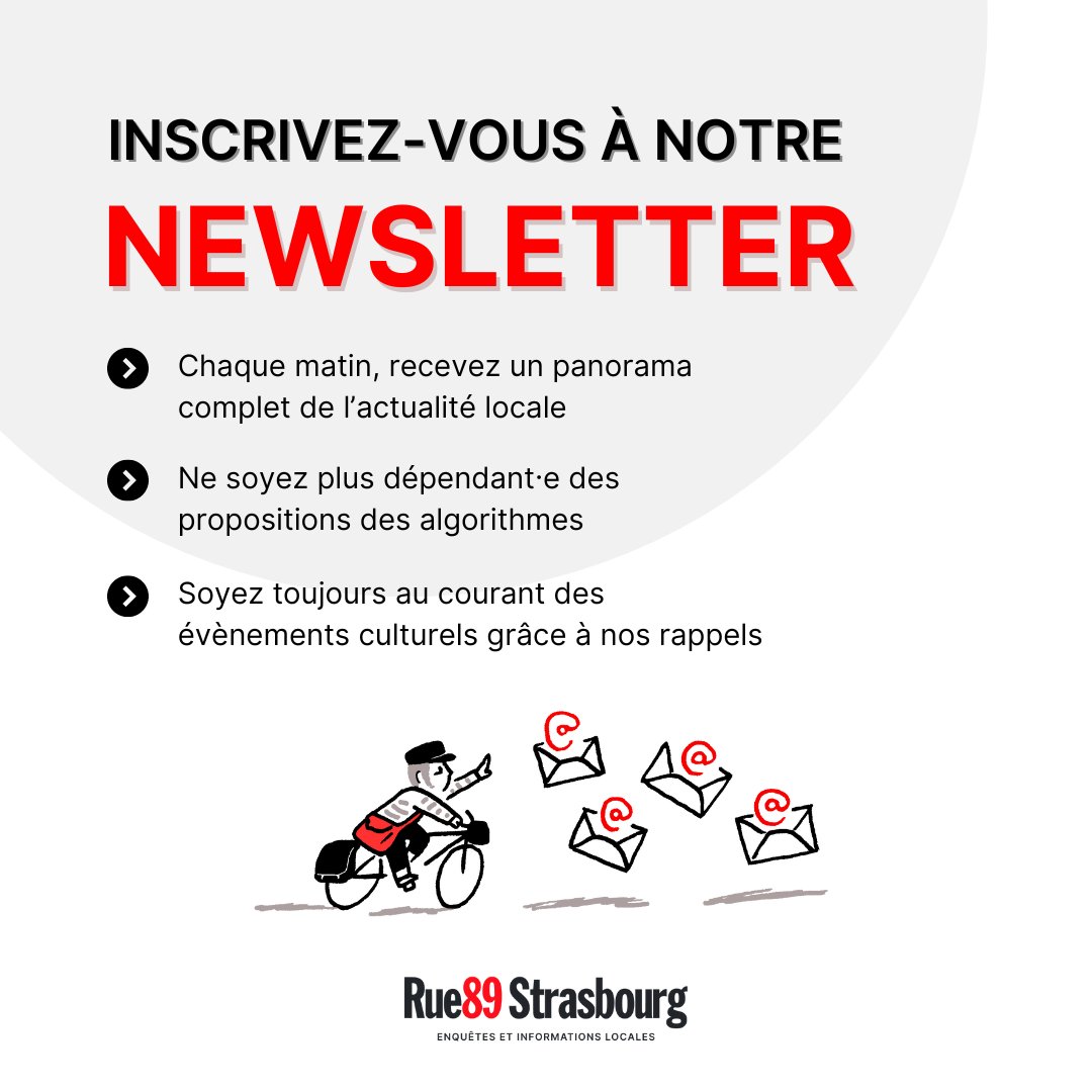 Rejoignez les 8 000 lecteurs et lectrices de Rue89 Strasbourg en vous inscrivant à notre newsletter quotidienne. 👉rue89strasbourg.com/la-newsletter