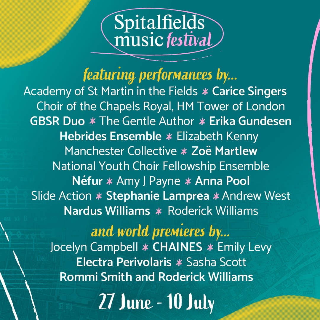 📢 Announcing Spitalfields Music Festival 2024! From 27th June - 10th July, we'll be bringing internationally acclaimed musicians into incredible venues around London's East End. Tickets are now on sale, browse the full lineup and book today: spitalfieldsmusic.org.uk/season/festiva…