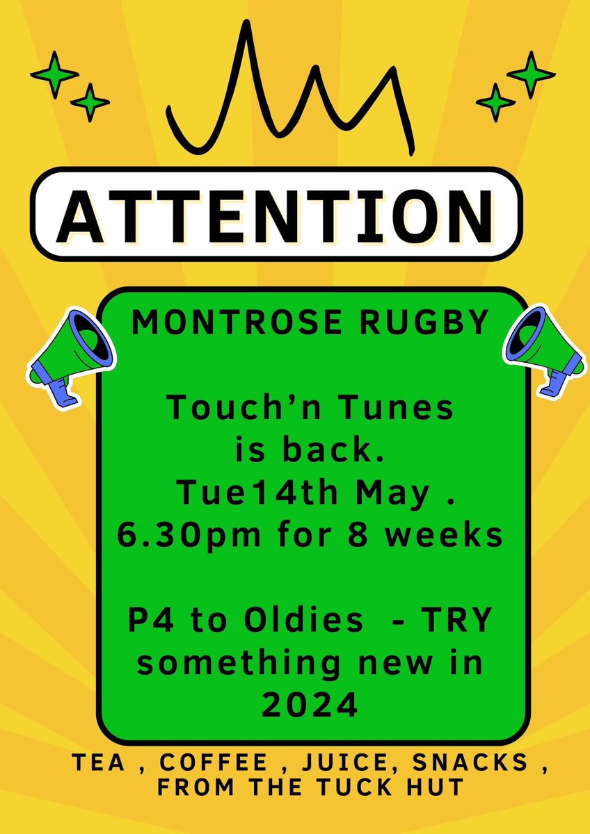 Free to attend - open to all - Touch’n Tunes is back for 2024 - come along with the family and try something new . <a href="/RosemountPS/">Rosemount Primary</a> <a href="/FerrydenPS/">Ferryden Primary</a> <a href="/SoutheskPrimary/">SoutheskPS</a> <a href="/BorrowfieldPS/">BorrowfieldPS</a> <a href="/LochsidePS/">Lochside Primary</a> @MontroseAc_PE <a href="/montrose_acad/">Montrose Academy</a>