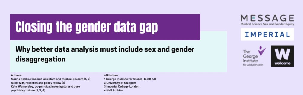 Proud of our @MESSAGE_TGI team member @marinadpol sharing our work at #RCPsychdata24 on the urgency for sex and gender inclusion in medical research