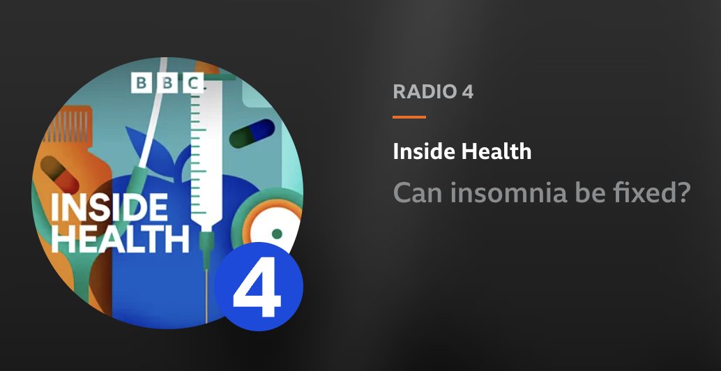 Suffer from insomnia or sleeping problems? In my observations, many of you do. I've been listening to an edition of Inside Health on Radio 4 called 'Can insomnia be fixed?' My sleep is fine, so I can't vouch for the advice, but it sounds plausible. Look it up on BBC Sounds!