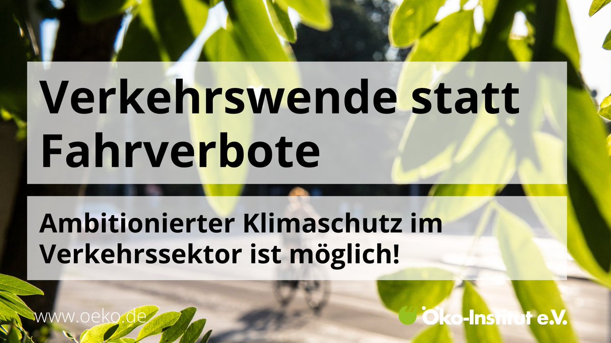 Mit konsequentem politischen Handeln sind deutliche Emissionsminderungen im #Verkehr möglich. Welche Maßnahmen die Lücken für die Klimaschutzziele im Verkehrssektor schließen können, zeigt unsere Studie mit @INFRAS_CH für @Umweltbundesamt: oeko.de/news/pressemel… @pkasten_