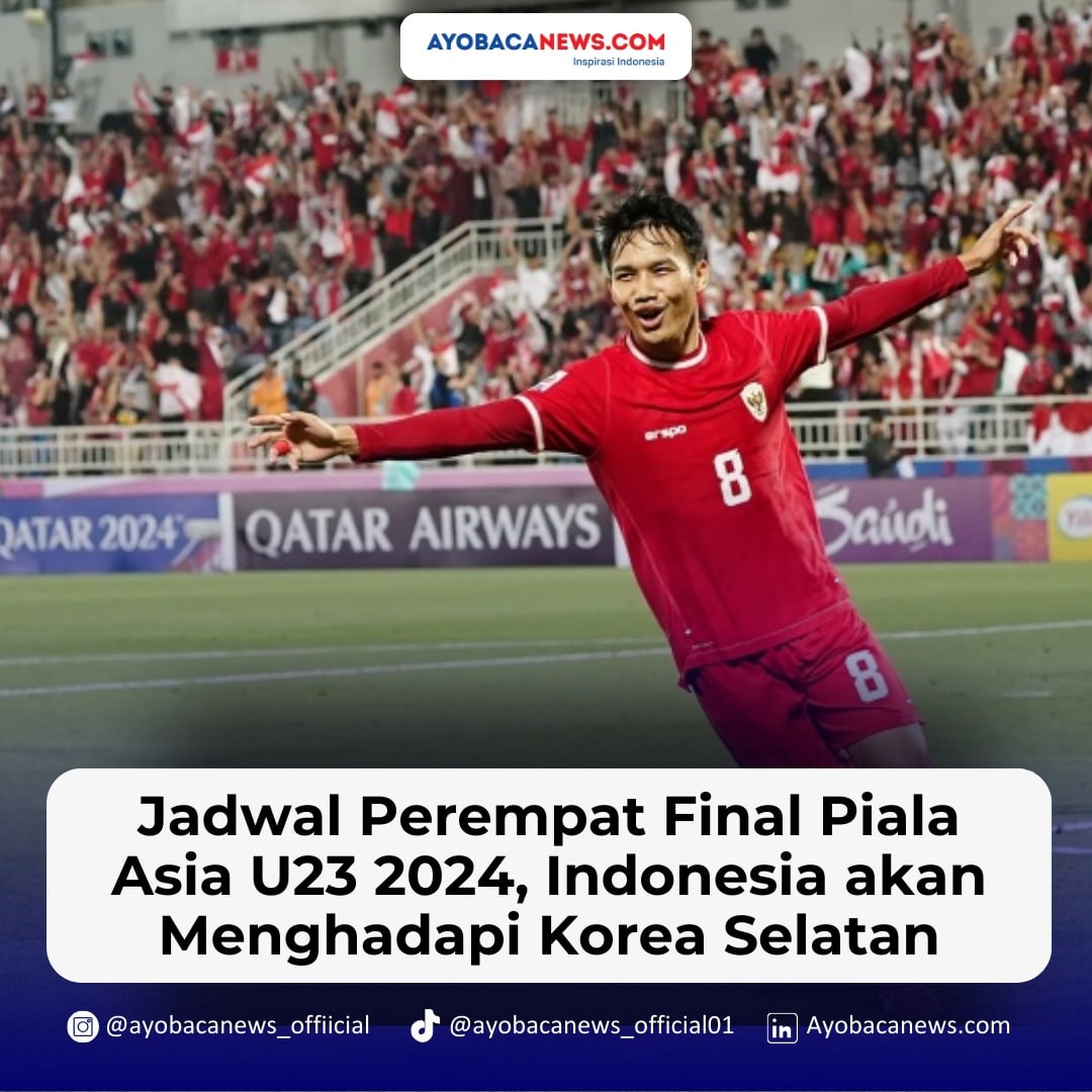 Aksi Seru Timnas Indonesia U23 vs Korea Selatan!

Mark your calendar! Jumat, 26 April 2024, Timnas Indonesia U23 akan berhadapan dengan Korea Selatan di perempat final Piala Asia #TimnasIndonesiaU23 #PialaAsiaU23 #AyobacaNews