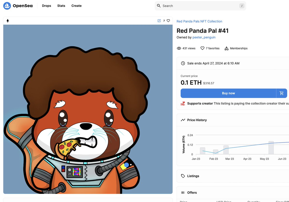 This little Bob Ross lookin' space fella is the best god damn deal on the whole internet right now... opensea.io/assets/ethereu…