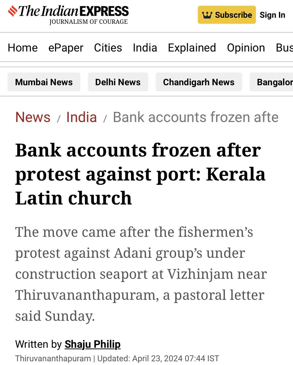 NEW: Bank accounts belonging to Indian 🇮🇳 fishermen were FROZEN following their PROTEST against a major conglomerate

#Bitcoin fixes this because it is UNCONFISCATABLE