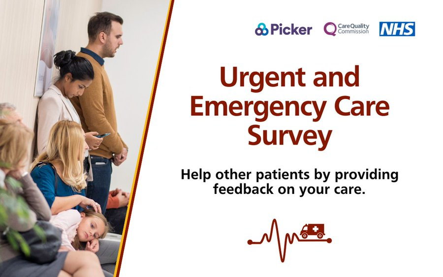 An opportunity to make a difference to NHS Urgent and Emergency Care Services. Lookout for your #UrgentandEmergencyCareSurvey in the post!📬 Please take a moment to complete the survey and help us improve our care and services. 🏥