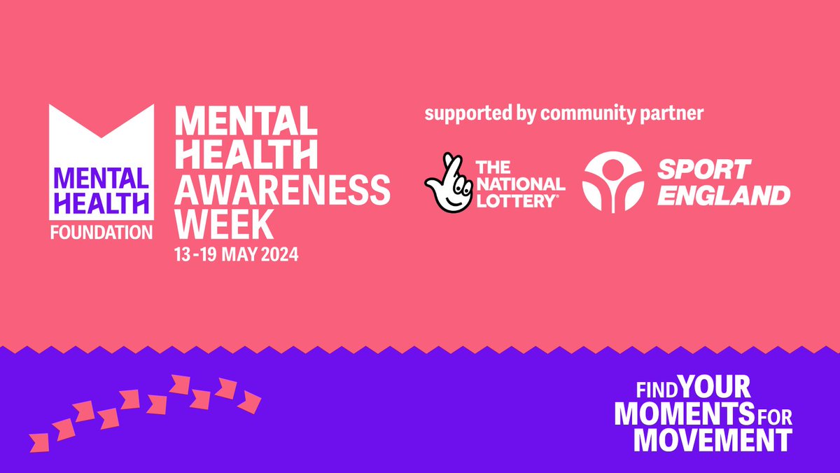 For #MentalHealthAwarenessWeek 2024, we’ve teamed up with our friends at @Sport_England to help you get moving more for your mental health.

💜 Join us 13-19 May by finding and sharing your #MomentsForMovement.
Find out more: mentalhealth.org.uk/mhaw