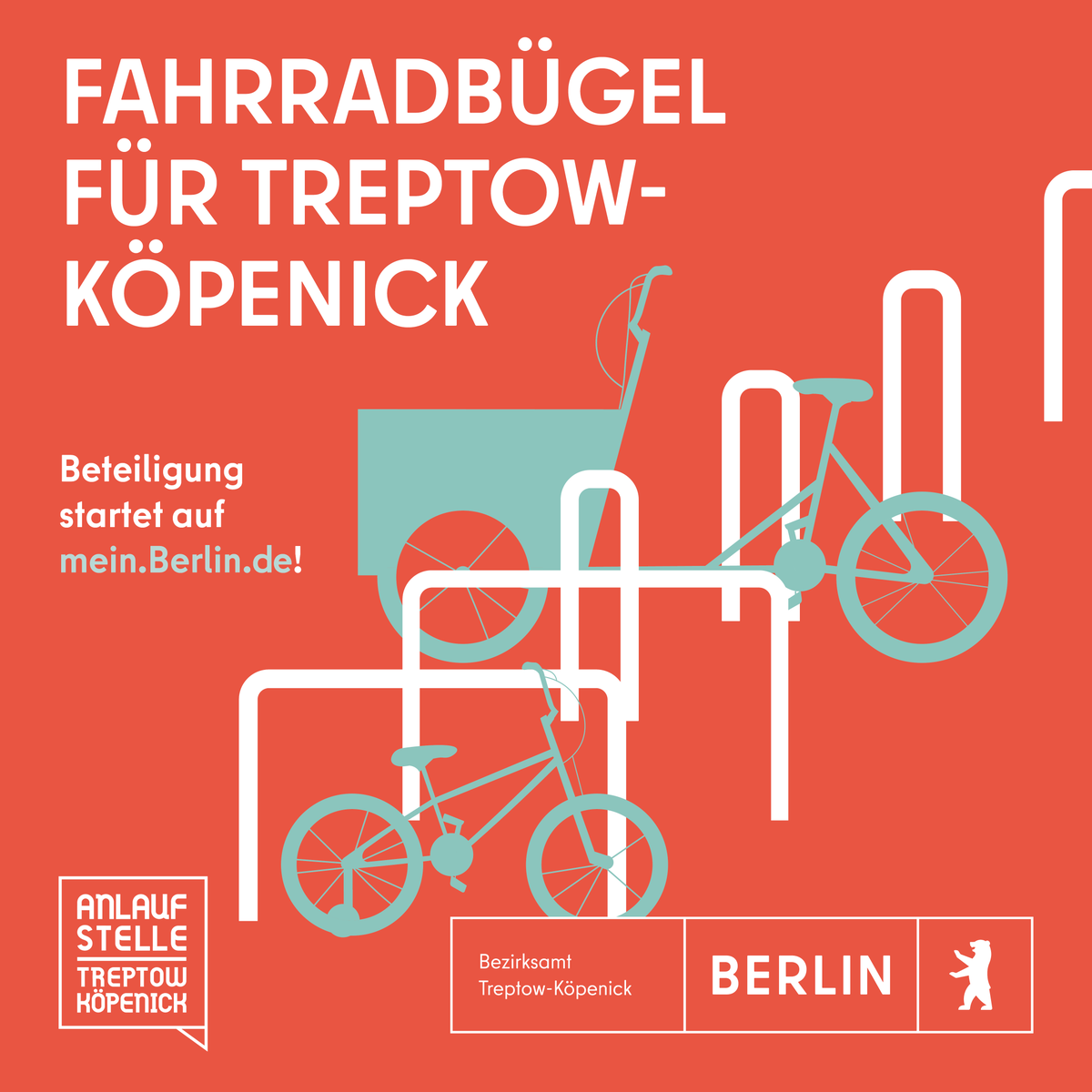 📣 Bezirksamt #Treptow-#Köpenick sammelt Standorte für #Fahrradbügel – Jetzt Vorschläge auf mein.berlin.de einreichen 👉