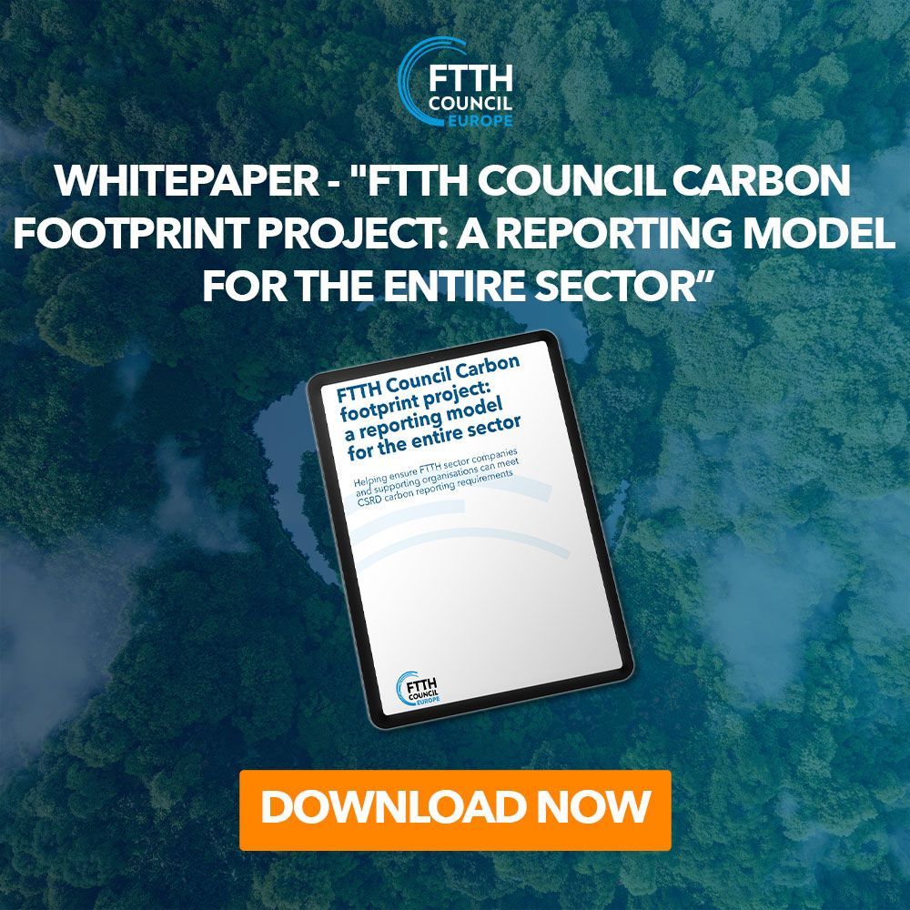 The Sustainability Committee of the #FTTH Council Europe officially presented a new strategic industry asset during the FTTH Conference 2024 in Berlin: the whitepaper 'FTTH Council Carbon footprint project: a reporting model for the entire sector'➡️ buff.ly/3PwMofd