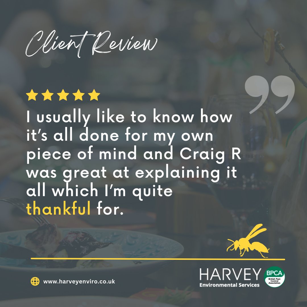 We take great pride in our knowledge and professionalism. When we receive feedback like this, it reaffirms that we’re doing an excellent job! 

#pestcontrol #protectyourbusiness #customerfeedback