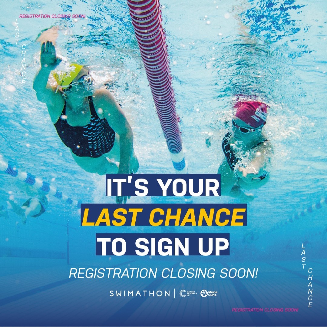Today's the day! Last day to sign up to this year's Swimathon - don't miss out 🚨🏊‍♂️ Our registration window closes at 1pm 🕰️ Tap here 👉 swimathon.org/enter-now #EveryoneActive #Swimathon #Swimming
