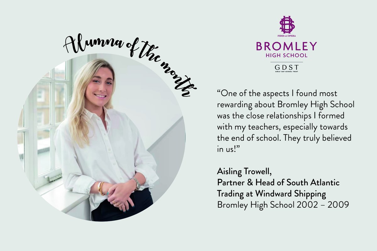 For our Alumna of the Month interview, we spoke to Aisling Trowell, Partner and Head of South Atlantic Trading at Windward Shipping. Read the full interview: ow.ly/xhaj50RjVoe