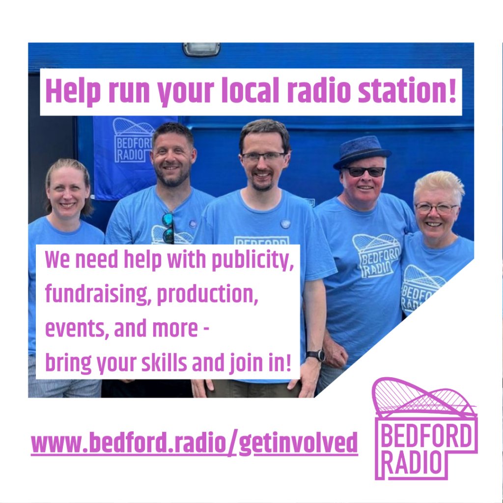 Bedford Radio is run entirely by volunteers. Can you help behind the scenes? We're looking for help to run our training, news and sports programming, social media, finances and other areas. Are you the person we're looking for?