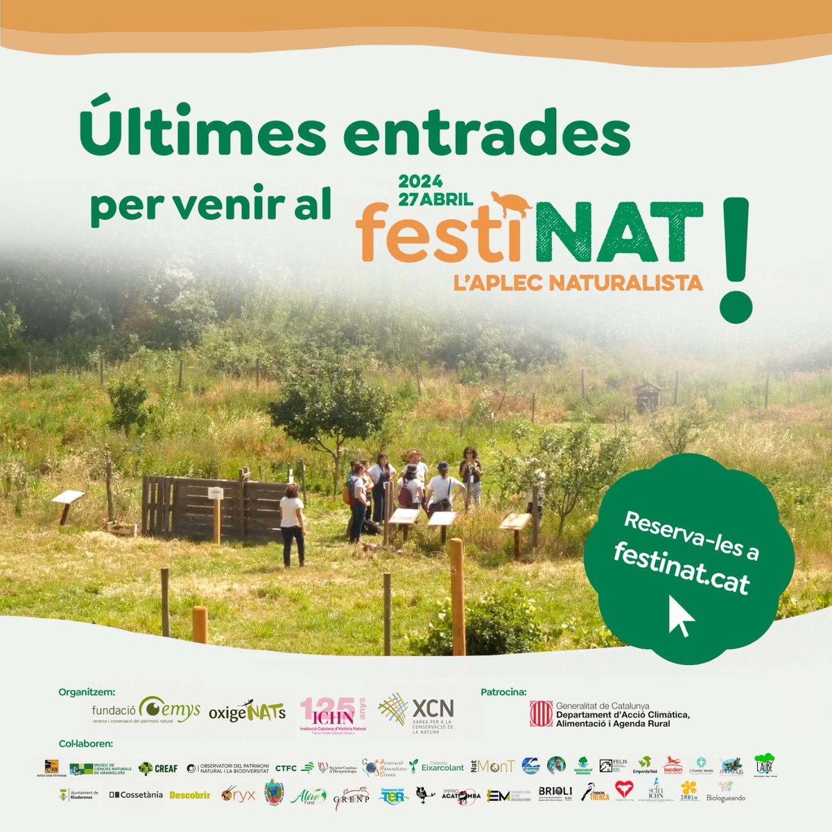 ✨Atenció naturalistes! 🌿 Últimes entrades del FestiNAT disponibles aquí: festinat.cat‼️ No us en quedeu sense 😬