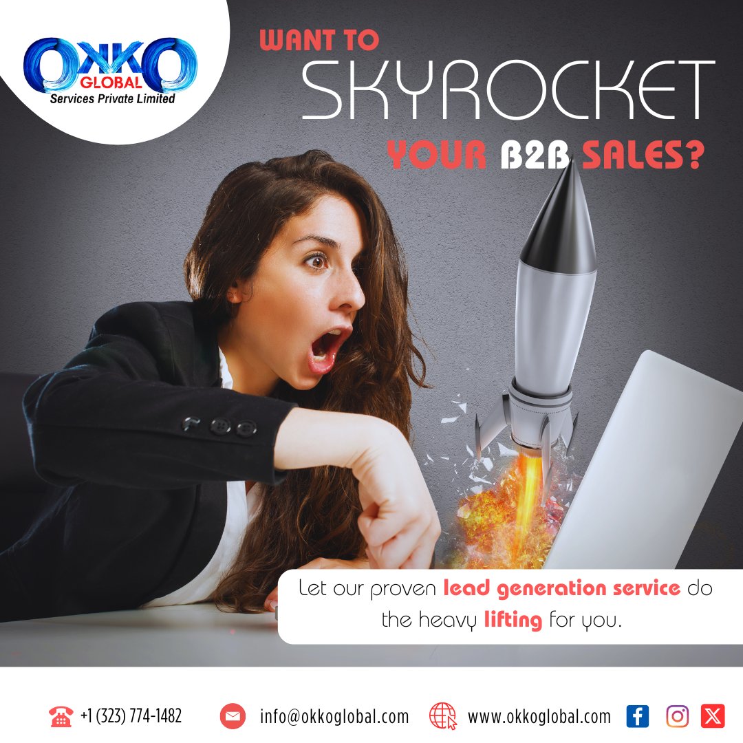 Elevate your B2B sales effortlessly! Harness our proven lead generation service to skyrocket your success.

🌐 okkoglobal.com/b2b-lead-gener…

#okkoglobal #b2b #b2blead #leadgeneration #SAAS #SAASlead #leadenhancement #LeadGenerationPartner #conversionboost #growthstrategies
