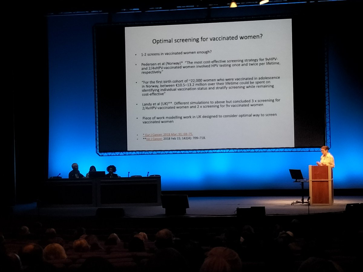 Dr Kate Cuscheiri talking now: Piece of modelling work ongoing in England on optimal cervical screening strategies for #HPVvaccinated women @TheBSCCP #BSCCP2024