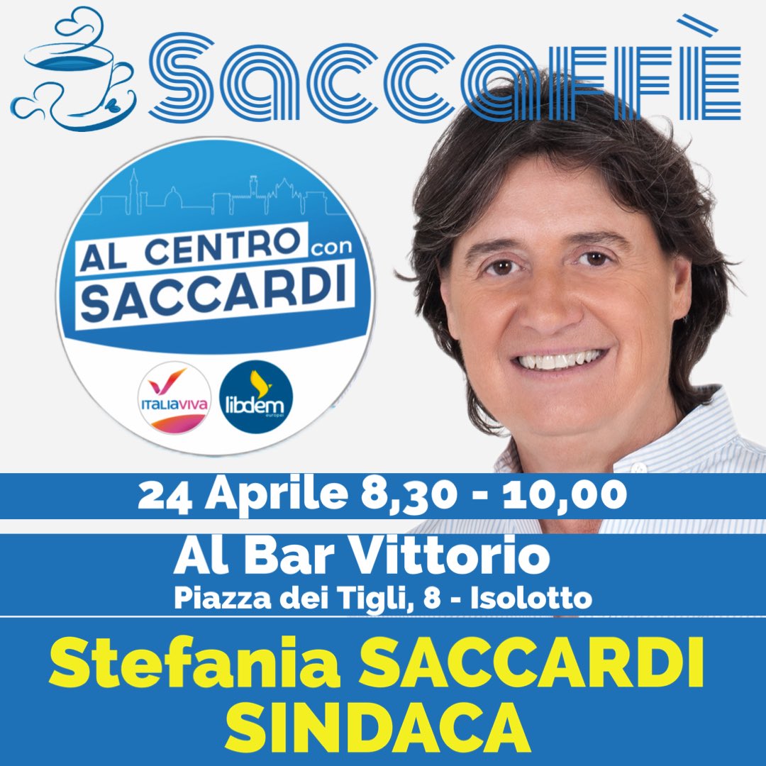 Il #Saccaffè tour continua nei quartieri di Firenze. Ci vediamo domattina all’Isolotto dalle 8,30 alle 10,00 per prendere un buon caffè con residenti, commercianti e associazioni in Piazza dei Tigli 8 Al Bar Vitttorio.