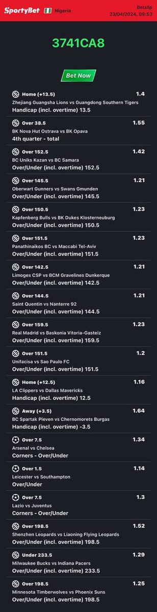 SHARP 112 ODDS ☘️🏀⚽️ 3741CA8 May the odds be in our favor 🍀☘️ Join now ➡️t.me/loudpunt @LouieDi13 @george__picks @ConvertedCode_1