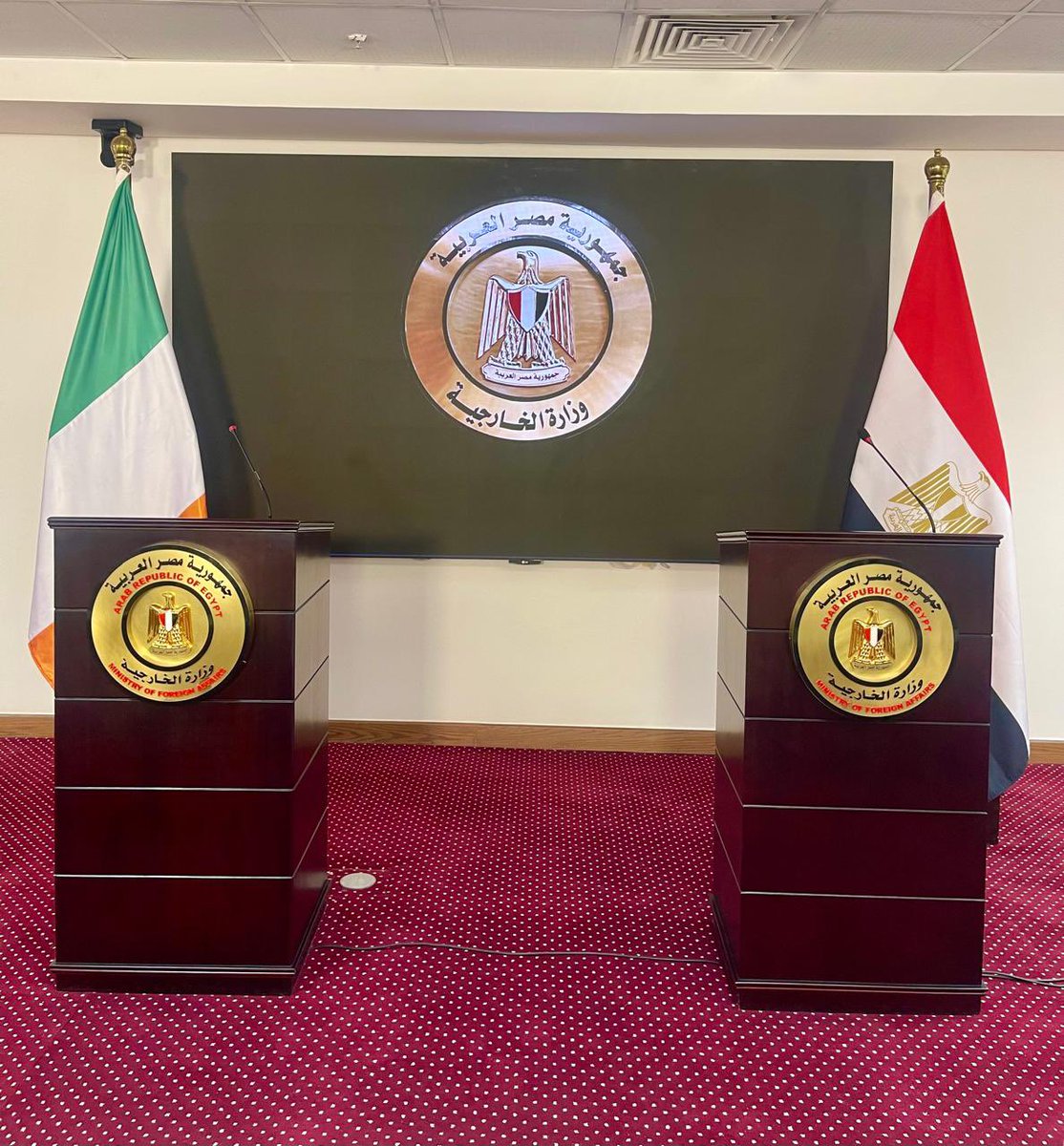 Live streaming coming soon… Joint Press conference between H.E. Sameh Shoukry, 🇪🇬 Minister of Foreign Affairs, and H.E. @MichealMartinTD, 🇮🇪 Minister for Foreign Affairs and Defence, at MFA HQ. @dfatirl @IRLEmbCairo