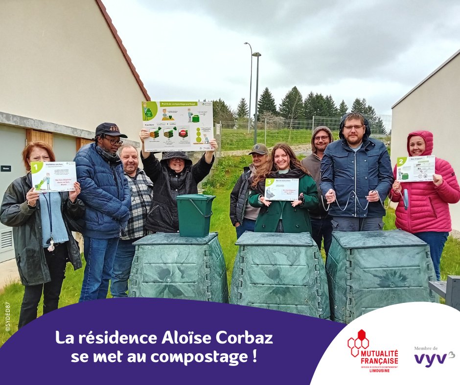 🏡La Résidence Aloïse Corbaz (Saint-Yrieix-la-Perche), lieu de vie pour les personnes en situation de handicap psychique, se met au compostage !🌿 Résidents et professionnels se sont engagés dans cette démarche d’éco-exemplarité, avec le soutien des éco-animateurs du @syded87.