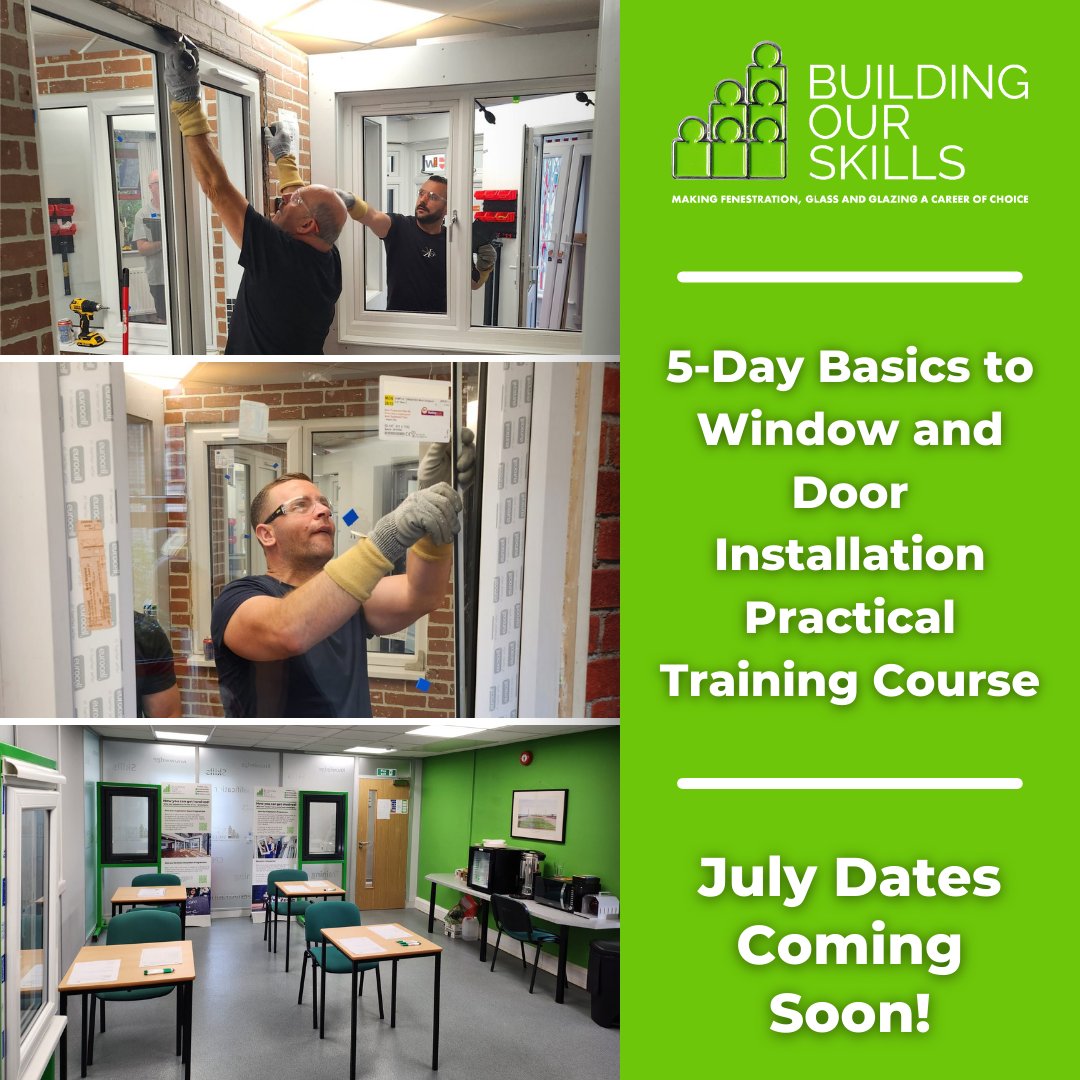 📅 Our practical training dates for June are coming soon! 👀 If you’re looking for a course where you’ll learn everything you’ll need to know while out fitting windows and doors, then this course is for you. To find out more, email us at sayhello@buildingourskills.co.uk