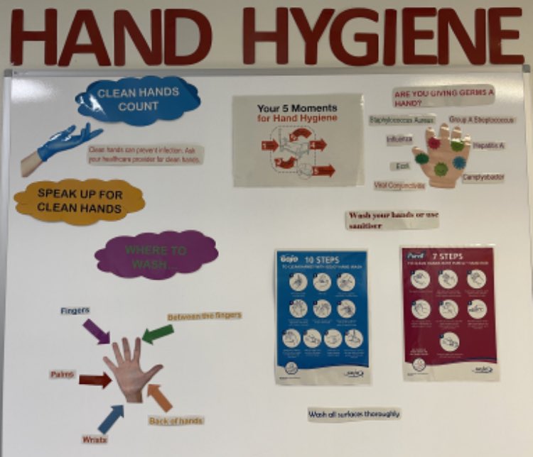 @Toghillward_NUH have refreshed their board ahead of #WorldHandHygieneDay 🖐️ 🧼 💧 🦠
