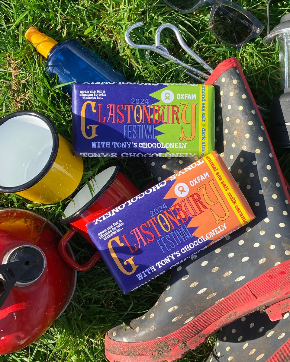 Don’t stop believing! You’re still in with a chance to be at Glastonbury this summer... Pop into your local Oxfam shop to buy a @TonysChocoUK_IE x @glastonbury bar, or buy online – we’ve just re-stocked on the @OxfamOnlineShop. Buy yours today: bit.ly/4aJ3dvN