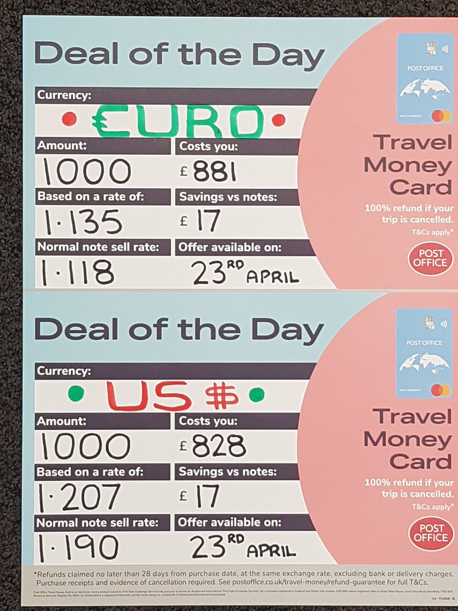 TOP holiday exchange rates available from the Kennedy Centre Post Office today 😎
Voted Your No.1 Choice for Travel Money 😎
#travelmoneycard #travelinsurance #money #euro #usdollar #digitalphoto #exchangerates #lifeinsurance #petinsurance #homeinsurance #carinsurance 😀😁😎