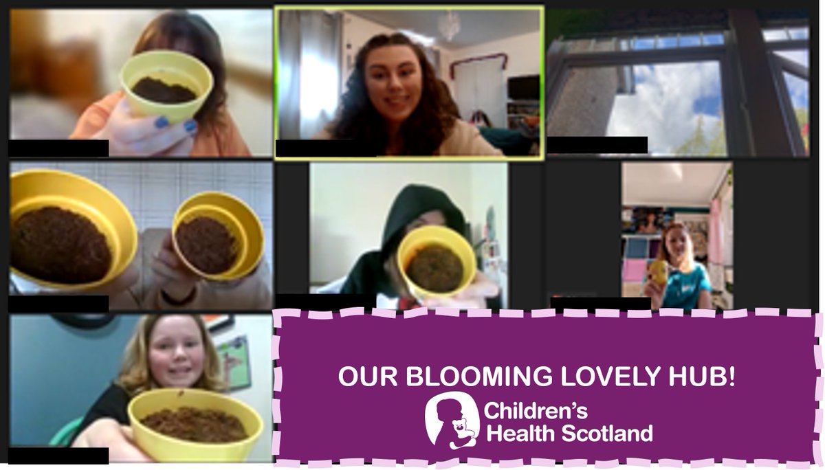 Our SMS:HUB met last night for a blooming lovely HUB were we planted our very own sunflowers. Rhianne, Eilidh and Bear loved our best spring jokes and we also got to do some dandelion breathing. #EarthDay Find out about our HUB here ➡️ childrenshealthscotland.org/services/child…