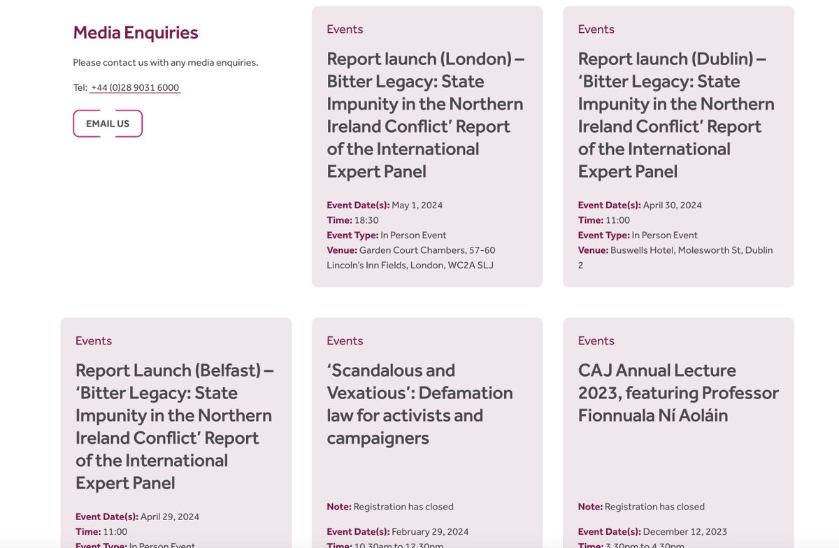 Join @CAJNi in Belfast (29 Apr), Dublin (30 Apr) or London (1 May) for Report launch – Bitter Legacy: State Impunity in the Northern Ireland Conflict’ Report of the International Expert Panel caj.org.uk/update_types/e…