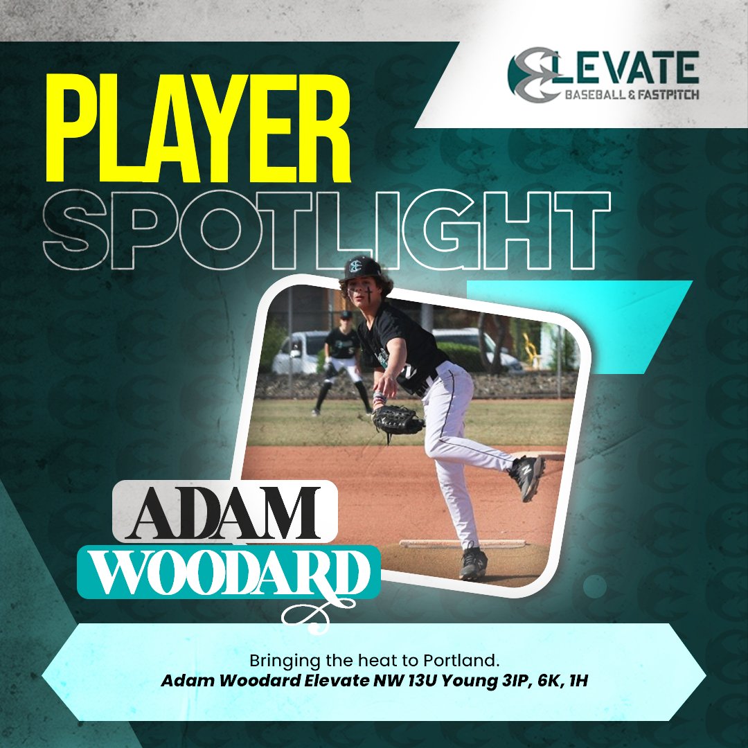 Bringing the heat to Portland x2! Adam Woodard Elevate NW 13U Young went 3IP allowing just one hit and punching out 6