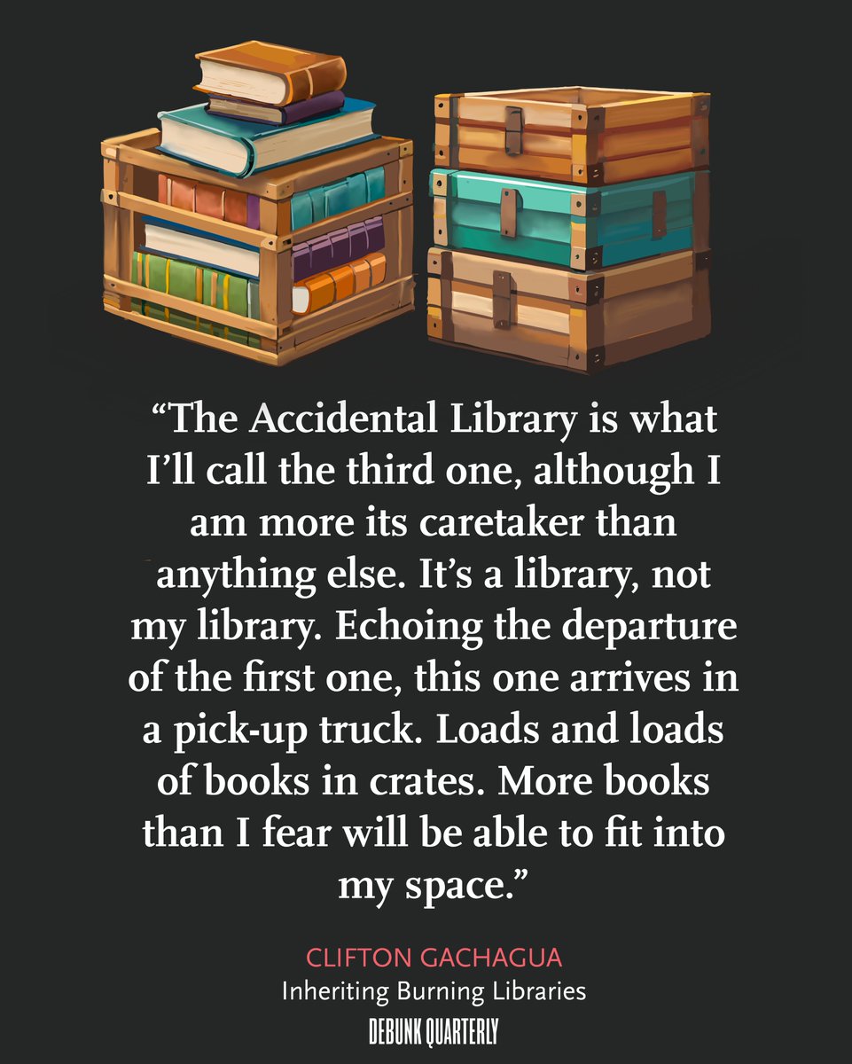 debunkdotmedia's tweet photo. "It’s an intrusion, arranging another’s library. Book by book. The marginalia, inscriptions, annotations, secret love notes. I feel like a child who has entered the parent’s forbidden bedroom. There’s no delight in it, only mild curiosity." @CliftonGachagua #InheritingBurningLibraries

Read the full story: https://t.co/mOF6WU7rJq