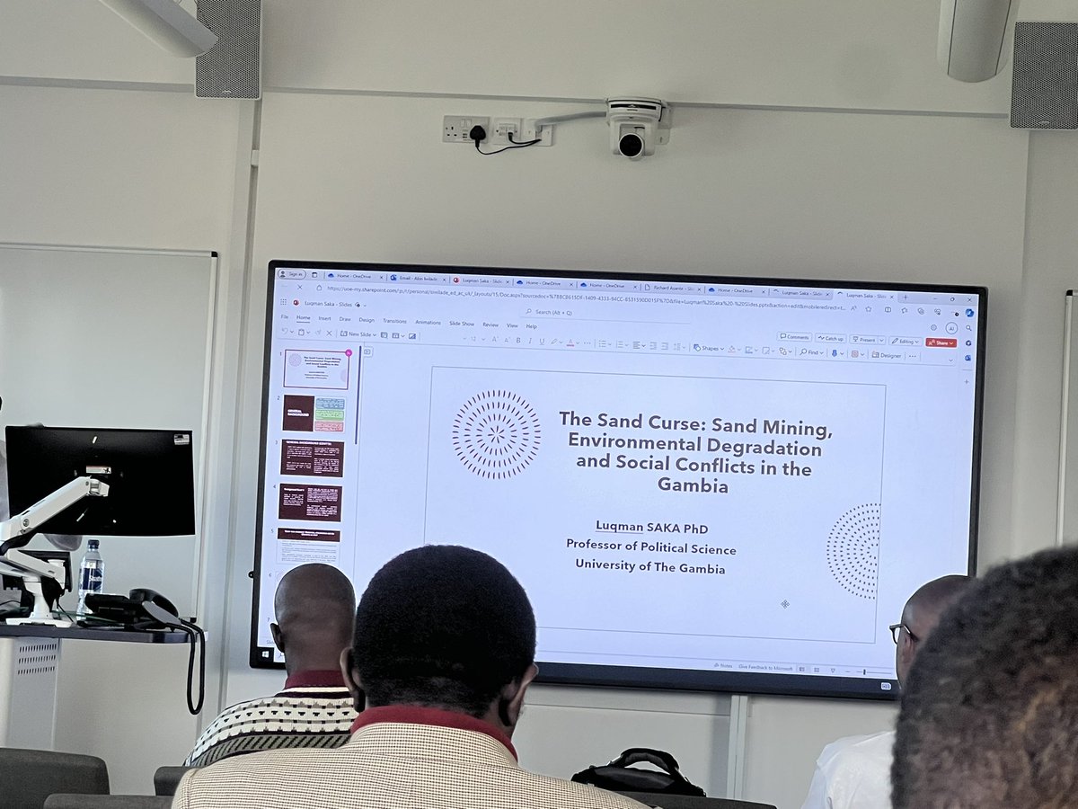 Our Director of Research Prof @saka_luqman presenting his paper on sand mining in the Gambia at the @africanstudies and @ceseredinburgh conference.