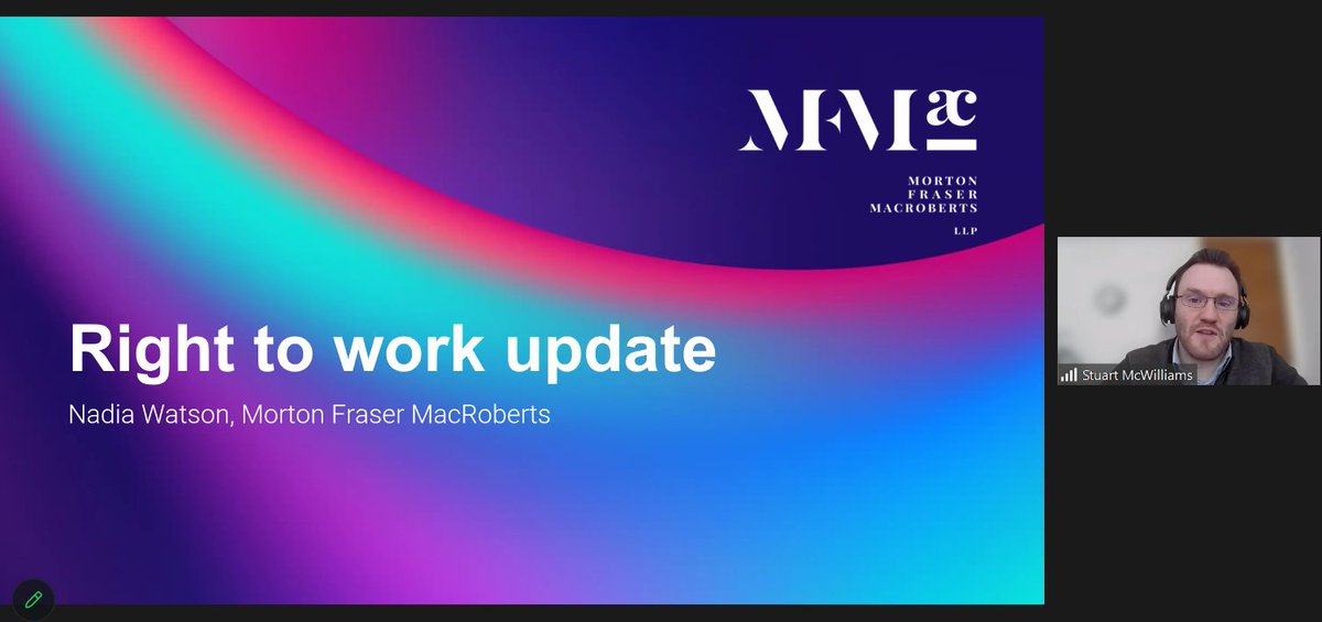 Part I of our Employment Law online conference has kicked off with Stuart McWilliams @mfmacllp covering #righttowork update #employmentlaw #immigration #immigrationrules #employers #illegalworkers - if you missed it, you can catch up here bit.ly/3wxQkzY
